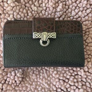 Brighton Croc & Pebble Embossed Leather Multi Compartment Wallet